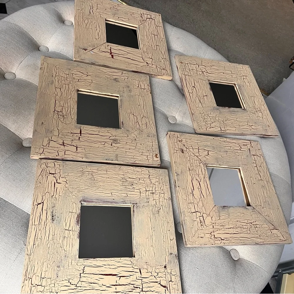 Set of 5 Shabby Chic Square MIRRORS 10